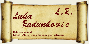 Luka Radunković vizit kartica